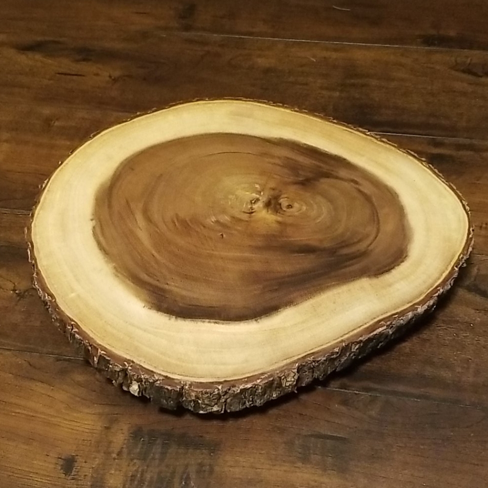 Acacia wood footed server